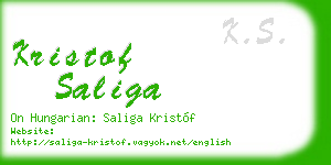 kristof saliga business card